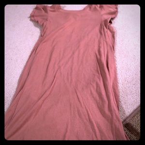 Coral t-shirt dress